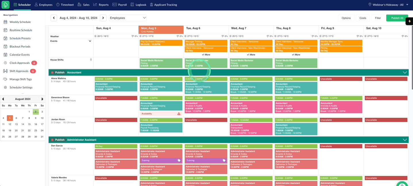 Drop Down Menu's in Scheduler.gif