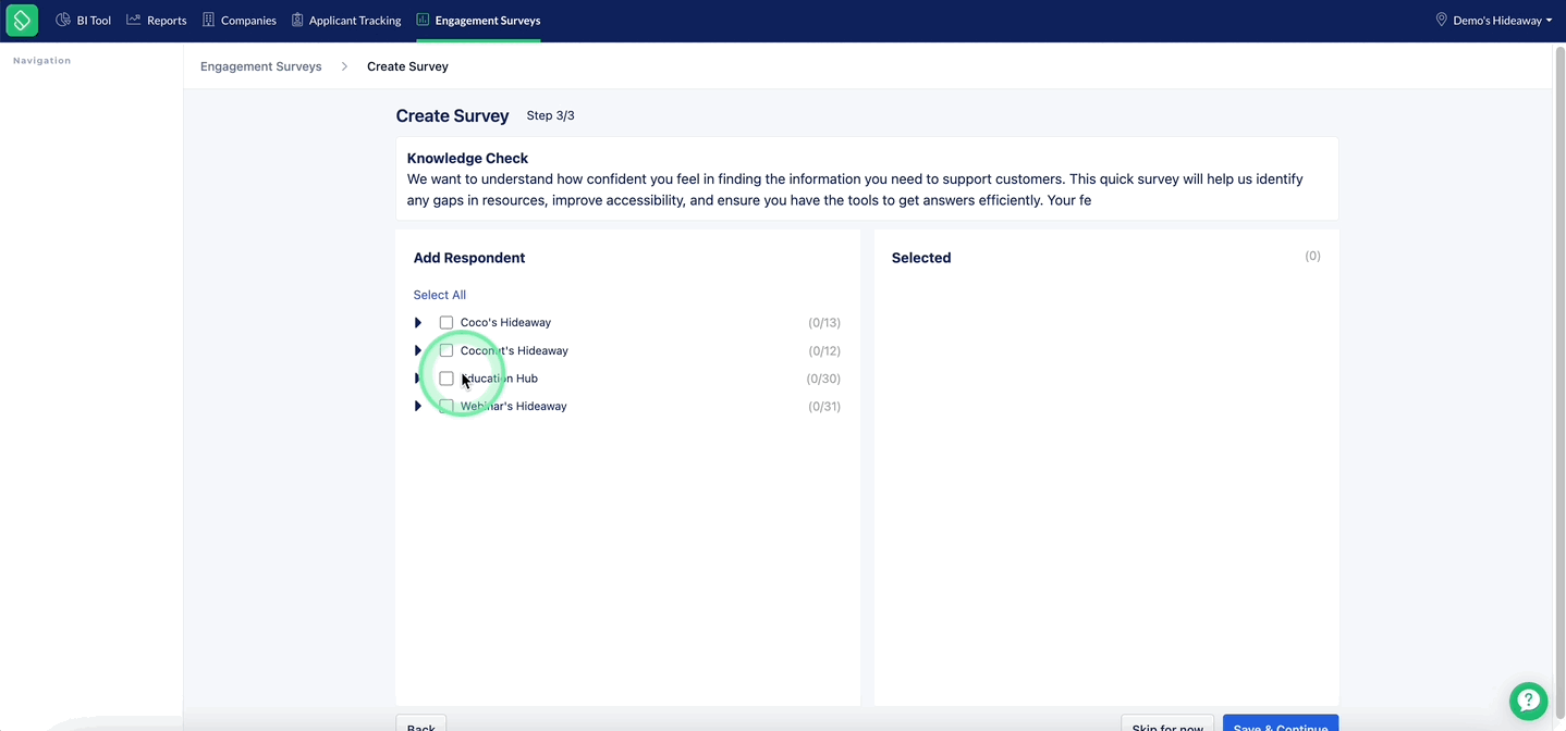 Assigning Respondents - Engagement Surveys.gif
