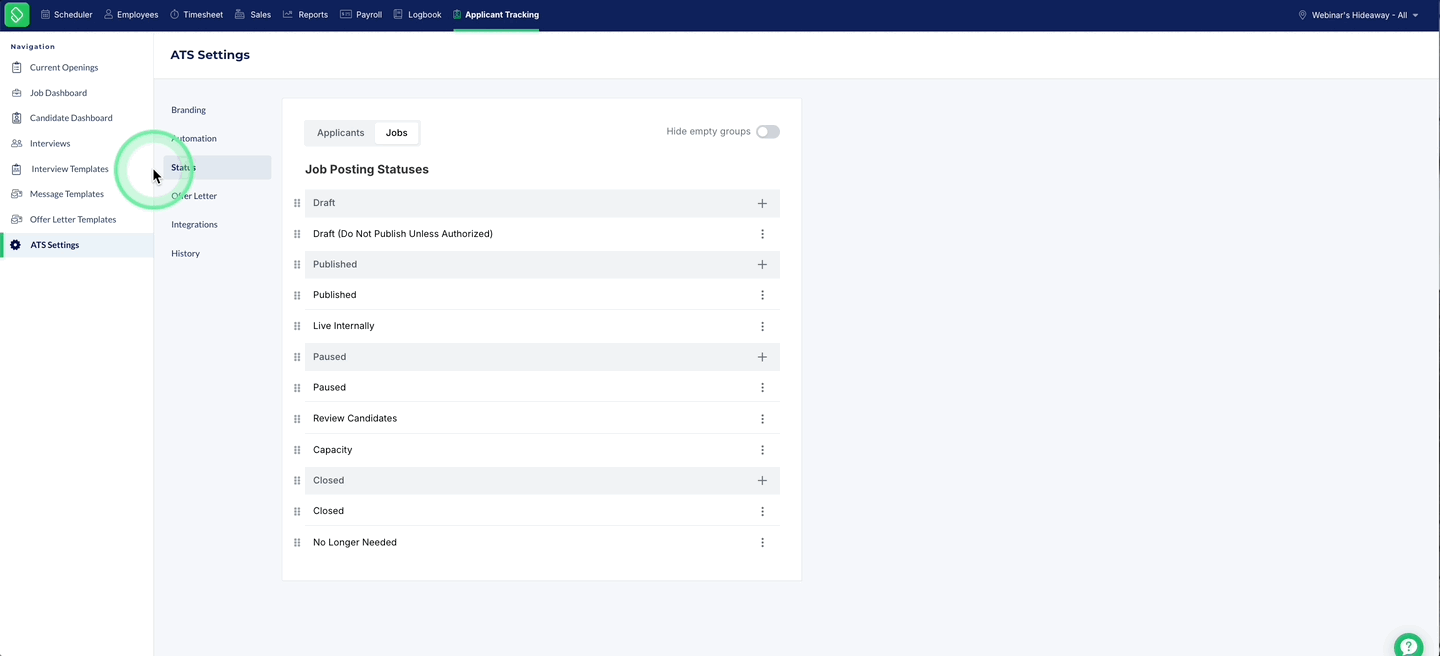 Accessing Edit Options for Job Status.gif