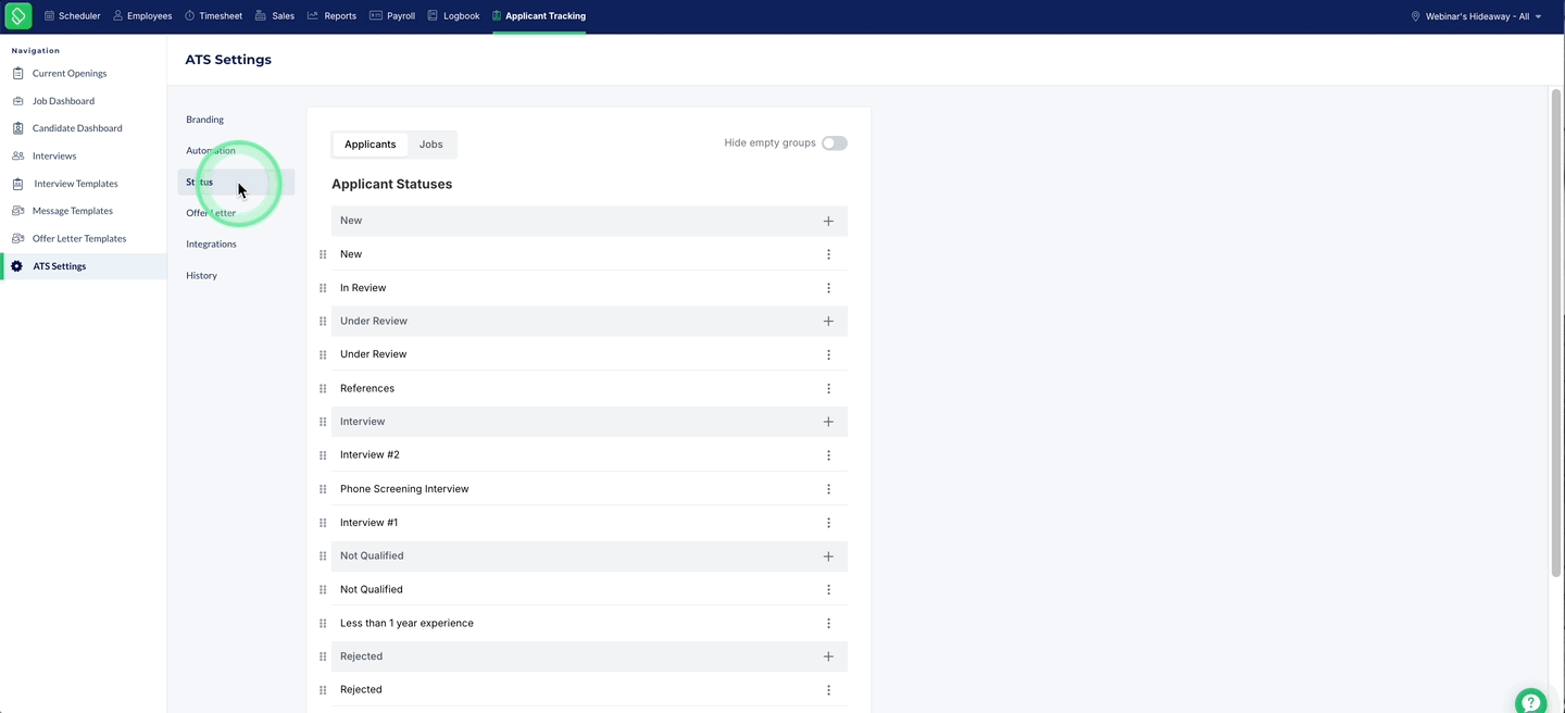 Hiding Empty Group Statuses.gif
