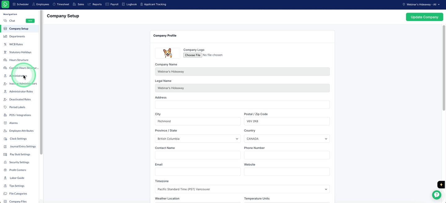 New Update Admin Button at the Top of the page.gif