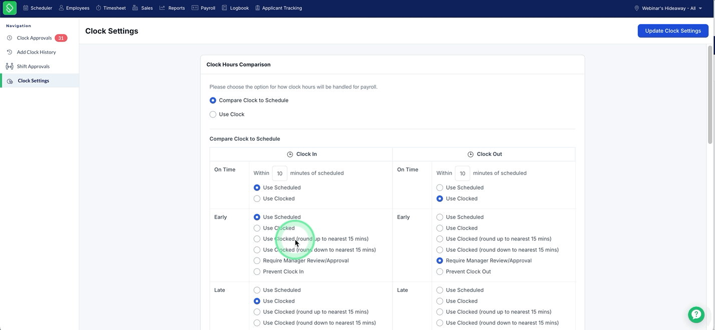 Compare Clock to Schedule - Early.gif